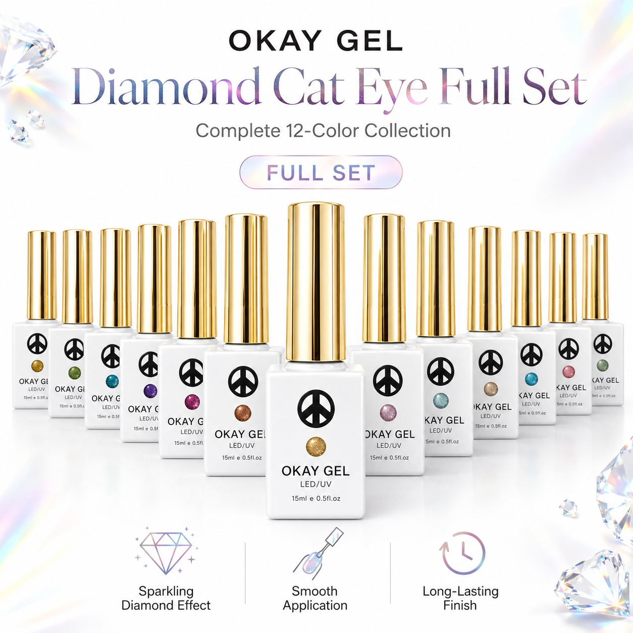 OKAY Gels Diamond Cat Eyes Full Set (SAVE 10%)