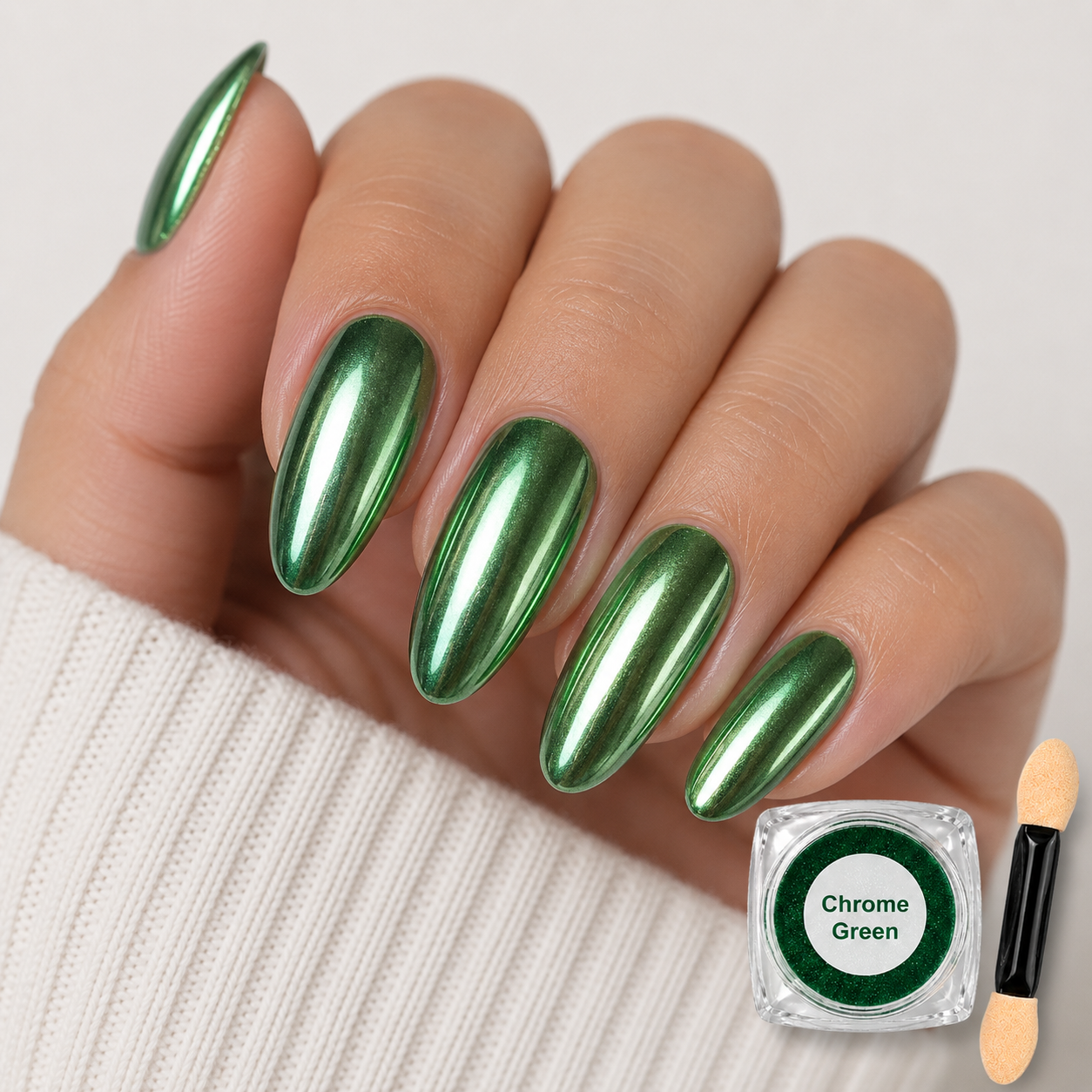 QS Mirror Green Chrome Powder